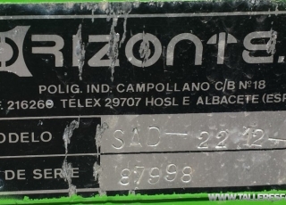 Sembradora marca Horizonte modelo SAD-2212-3, de 3m y 22 rejas, numero 87998.