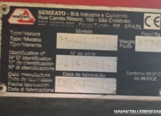 Seed drill brand Semeato, model TDNG 300E, manufactured 2008, of 3m, 17 arms.