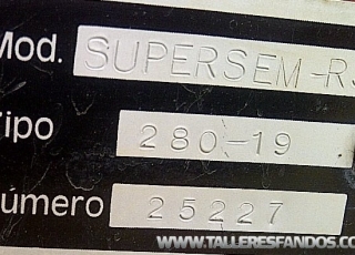 Sembradora, marca SOLA, modelo SUPERSEM-R3, de 2,8m de 19 rejas, con rastra. 